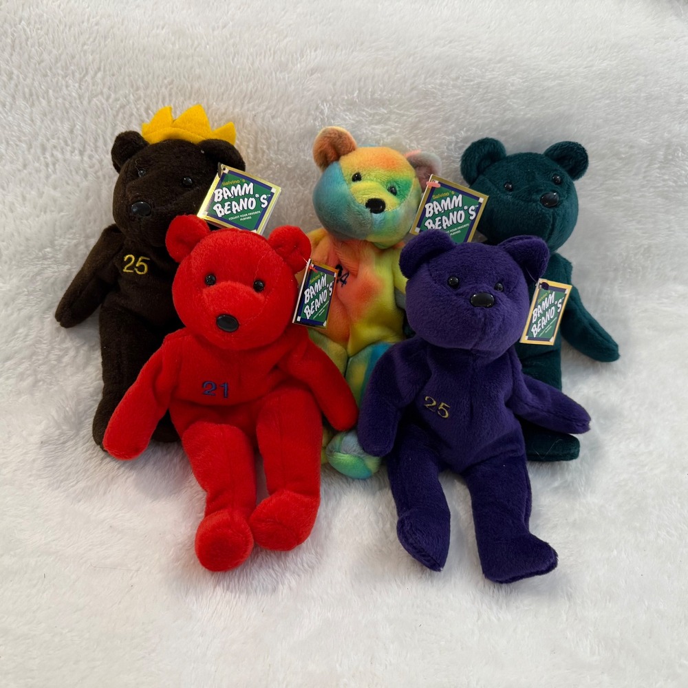 Lot of 5 Salvino's Bamm Beano's Baseball‎ Player MLB 1998 Collection Bears 4 NWT